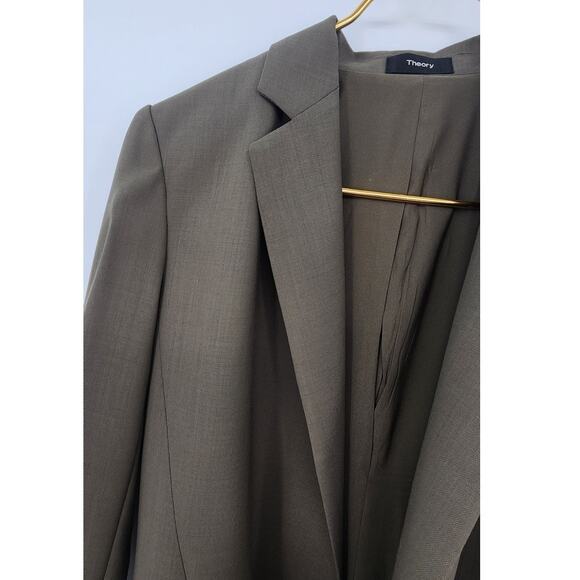 Theory Sedeia Contour 100%‎ Virgin Wool Blazer Brown Size 4 - Picture 7 of 12